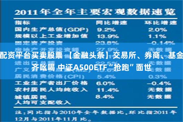 配资平台买卖股票 【金融头条】交易所、券商、基金齐吆喝 中证A500ETF“抢跑”面世