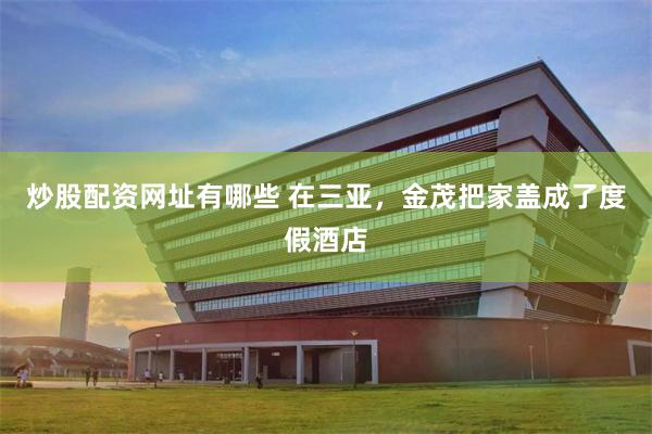 炒股配资网址有哪些 在三亚，金茂把家盖成了度假酒店