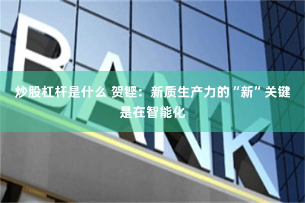 炒股杠杆是什么 贺铿：新质生产力的“新”关键是在智能化
