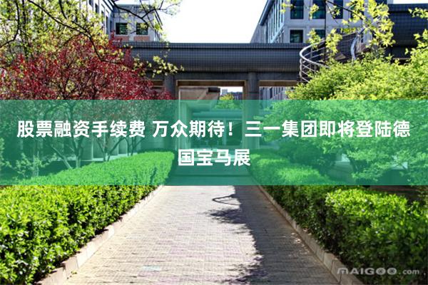 股票融资手续费 万众期待！三一集团即将登陆德国宝马展