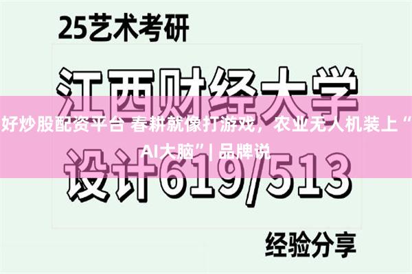 好炒股配资平台 春耕就像打游戏，农业无人机装上“AI大脑”| 品牌说