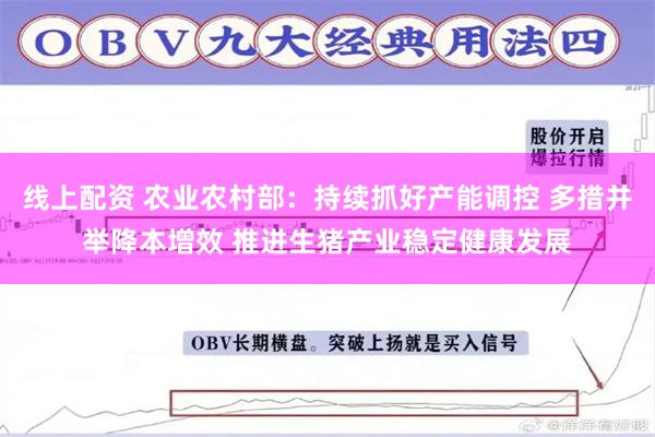 线上配资 农业农村部：持续抓好产能调控 多措并举降本增效 推进生猪产业稳定健康发展