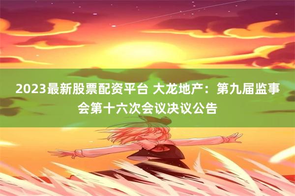2023最新股票配资平台 大龙地产：第九届监事会第十六次会议决议公告