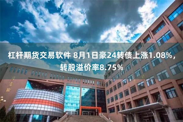 杠杆期货交易软件 8月1日豪24转债上涨1.08%，转股溢价率8.75%