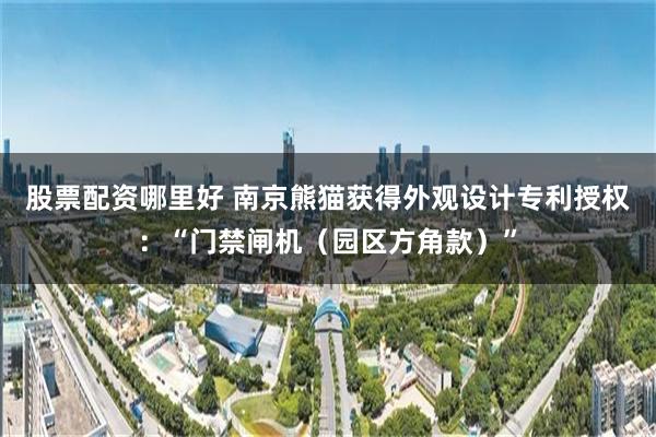 股票配资哪里好 南京熊猫获得外观设计专利授权:“门禁闸机(园区方角款)”